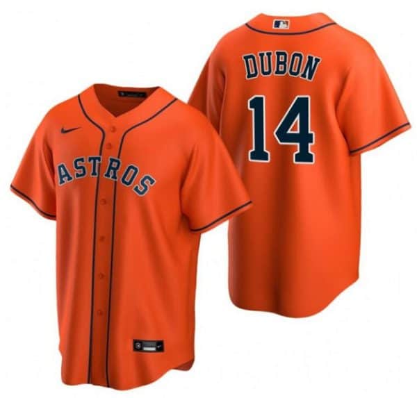 Houston Astros #14 Mauricio Dub¨®n Orange Cool Base Stitched Jersey