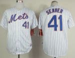 Mets #41 Tom Seaver White(Blue Strip) Home Cool Base Stitched Jersey