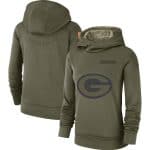 Green Bay Packers Olive Salute To Service Team Logo Performance Pullover NFL Hoodie