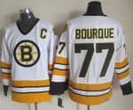 Bruins #77 Ray Bourque White Yellow CCM Throwback Stitched Jersey