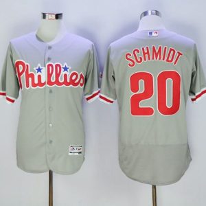 Phillies #20 Mike Schmidt Grey Flexbase Authentic Collection Stitched Jersey