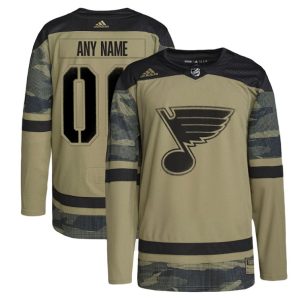 St. Louis Blues Active Player Custom 2022 Camo Military Appreciation Night Stitched Jersey