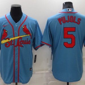 St. Louis Cardinals #5 Albert Pujols Blue Cool Base Stitched Jersey