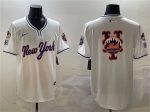 New York Mets Team Big Logo White 2025 Spring Training Stitched Jersey