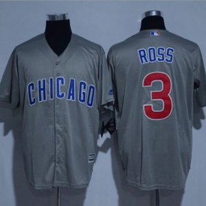 Cubs #3 David Ross Grey New Cool Base Stitched Jersey