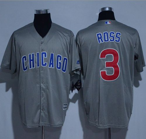 Cubs #3 David Ross Grey New Cool Base Stitched Jersey