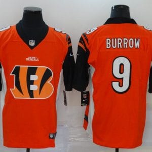 Cincinnati Bengals Orange #9 Joe Burrow Team Big Logo Limited Stitched Jersey