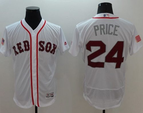 Red Sox #24 David Price White Fashion Stars Stripes Flexbase Authentic Stitched Jersey