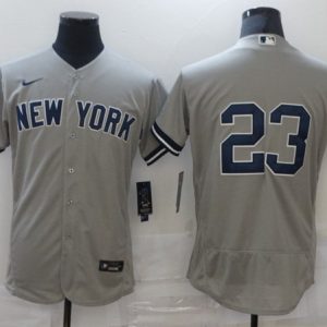 New York Yankees #23 Don Mattingly Grey Flex Base Stitched Jersey