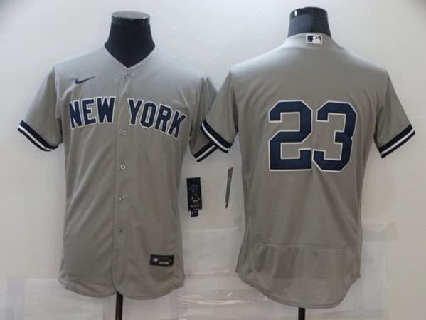 New York Yankees #23 Don Mattingly Grey Flex Base Stitched Jersey