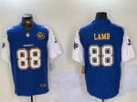 Dallas Cowboys #88 CeeDee Lamb 2024 F.U.S.E. Navy Gold With Texas John Madden Patch Stitched Jersey