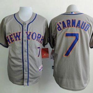 Mets #7 Travis D'Arnaud Grey Road Cool Base Stitched Jersey