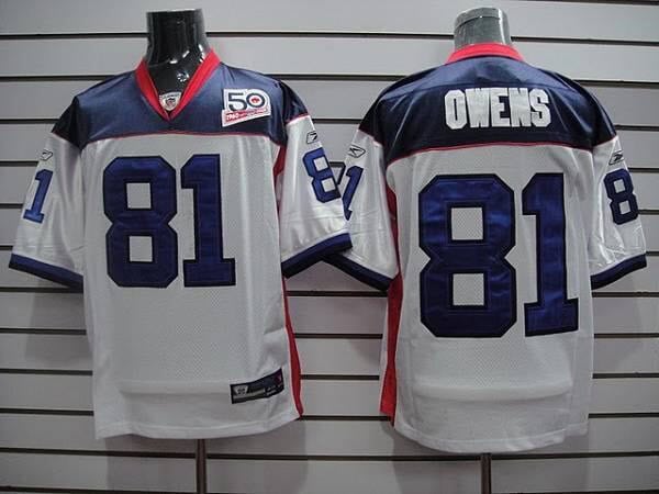 Buffalo Bills #81 Terrell Owens White Stitched Baseball Jersey