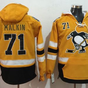 Penguins #71 Evgeni Malkin Gold Sawyer Hooded Sweatshirt 2017 Stadium Series Stitched Jersey
