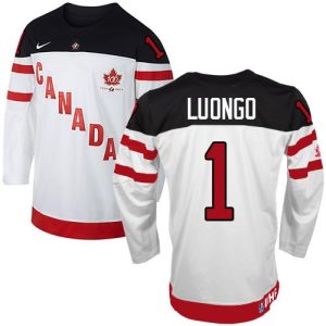 Olympic CA. #1 Roberto Luongo White 100th Anniversary Stitched Jersey