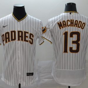 San Diego Padres #13 Manny Machado White Flex Base Stitched Jersey