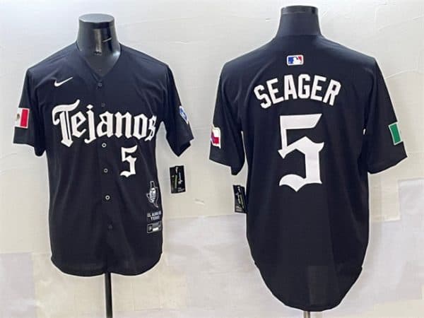 Texas Rangers #5 Corey Seager Black Mexico 2025 Vapor Premier Limited Stitched Jersey