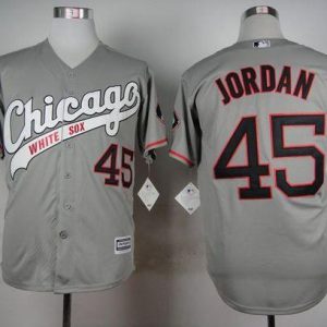 White Sox #45 Michael Jordan Grey New Cool Base Stitched Jersey