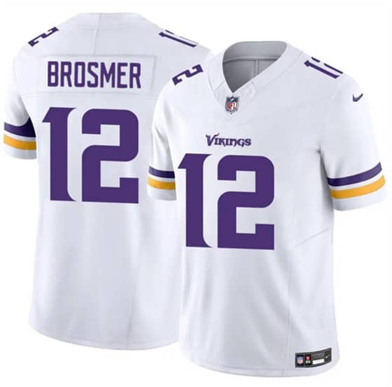Minnesota Vikings #12 Max Brosmer White 2025 F.U.S.E. Vapor Untouchable Limited Football Stitched Jersey