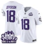 Minnesota Vikings #18 Justin Jefferson White 2025 F.U.S.E. Winter Warrior Skol Patch Vapor Limited Football Stitched Jersey