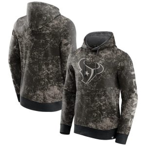 Houston Texans Black Gray Blackout Tonal Pullover Hoodie