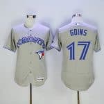 Blue Jays #17 Ryan Goins Grey Flexbase Authentic Collection Stitched Jersey