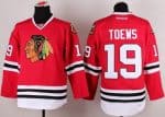 Blackhawks #19 Jonathan Toews Stitched Red Jersey