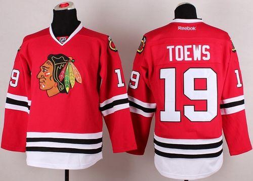 Blackhawks #19 Jonathan Toews Stitched Red Jersey
