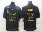 Tampa Bay Buccaneers #12 Tom Brady 2020 Black Gold Salute To Service With Super Bowl Patch Limited Stitched Jersey