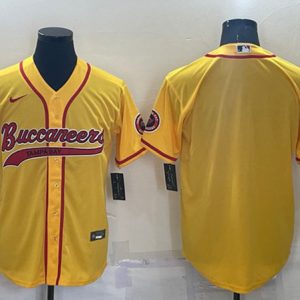 Tampa Bay Buccaneers Blank Yellow Cool Base Stitched Baseball Jersey