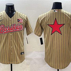 Puerto Rico Tan 2023 World Classic Team Big Logo Stitched Jersey
