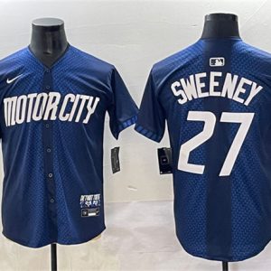 Detroit Tigers #27 Trey Sweeney 2024 Navy City Connect Cool Base Limited Stitched Jersey