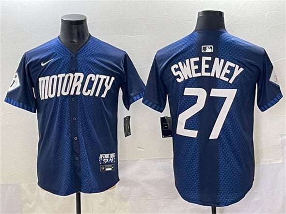 Detroit Tigers #27 Trey Sweeney 2024 Navy City Connect Cool Base Limited Stitched Jersey