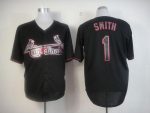 Cardinals #1 Ozzie Smith Black Fashion Stitched Jersey