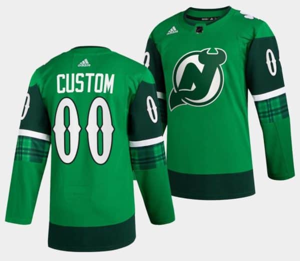 New Jersey Devils St Patricks Day Custom Name Number Size Stitched Jersey