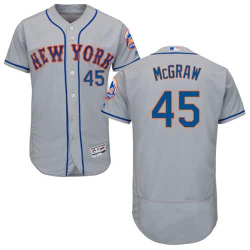 Mets #45 Tug McGraw Grey Flexbase Authentic Collection Stitched Jersey