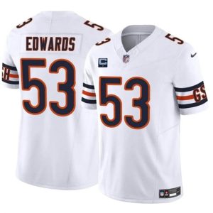 Chicago Bears #53 T.J. Edwards White 2024 F.U.S.E. With 1-Star C Patch Vapor Untouchable Limited Stitched Jersey