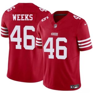 San Francisco 49ers #46 Jon Weeks Red 2025 F.U.S.E. Vapor Untouchable Limited Stitched Jersey