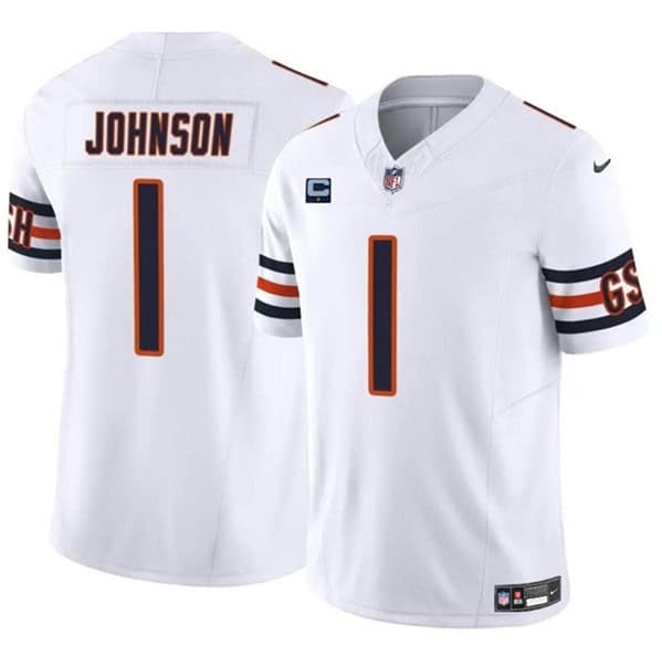 Chicago Bears #1 Jaylon Johnson White 2024 F.U.S.E. With 1-Star C Patch Vapor Untouchable Limited Stitched Jersey