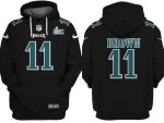 Philadelphia Eagles #11 A.J. Brown Black Super Bowl LVII Patch Pullover Hoodie