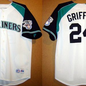 Seattle Mariners #24 Ken Griffey White Stitched Jersey
