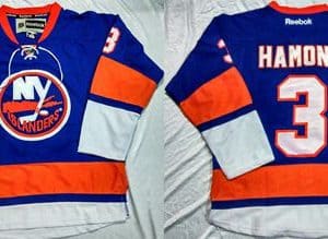 Islanders #3 Travis Hamonic Baby Blue Home Stitched Jersey