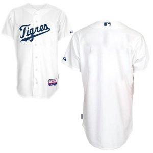 Tigers Blank White Home "Los Tigres" Stitched Jersey
