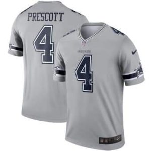 Dallas Cowboys #4 Dak Prescott Gray Inverted Legend Jersey