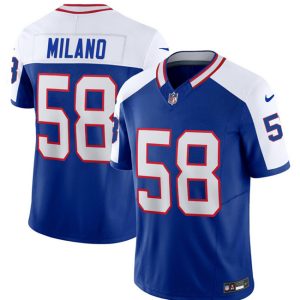 Buffalo Bills #58 Matt Milano Blue White 2023 F.U.S.E. Throwback Vapor Untouchable Limited Stitched Jersey