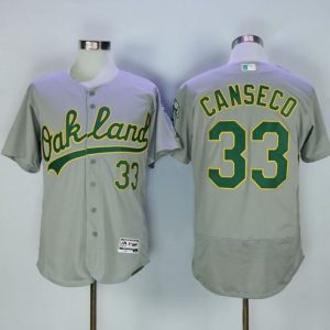 Athletics #33 Jose Canseco Grey Flexbase Authentic Collection Stitched Jersey