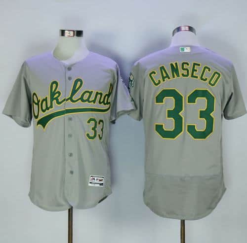 Athletics #33 Jose Canseco Grey Flexbase Authentic Collection Stitched Jersey