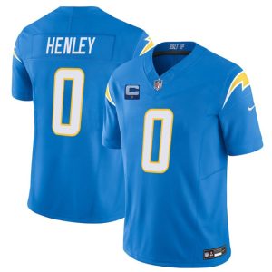 Los Angeles Chargers #0 Daiyan Henley Blue 2025 F.U.S.E With 1-Star C Patch Vapor Limited Stitched Jersey