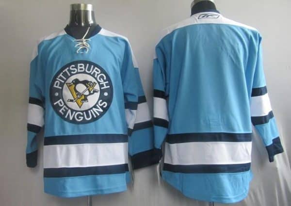 Penguins Blank Blue Stitched Jersey