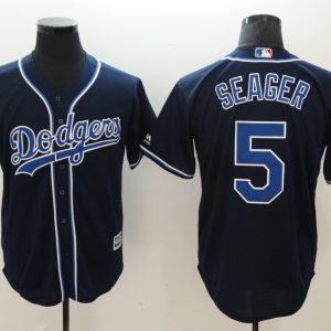 Los Angeles Dodgers #5 Corey Seager Navy Cool Base Stitched Jersey